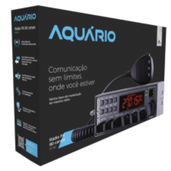 Rádio Aquario Px Rp-80 black Canais  versão 14 Homolagado anatel  