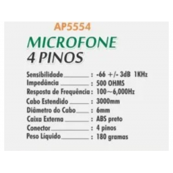 Microfone Px 4 Pinos Steelbras - Ap5554