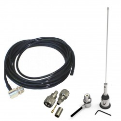 Antena Móvel 1/4 Vhf e Cabo 5 metros com coenctor mini motorola asl SLMFM-0V