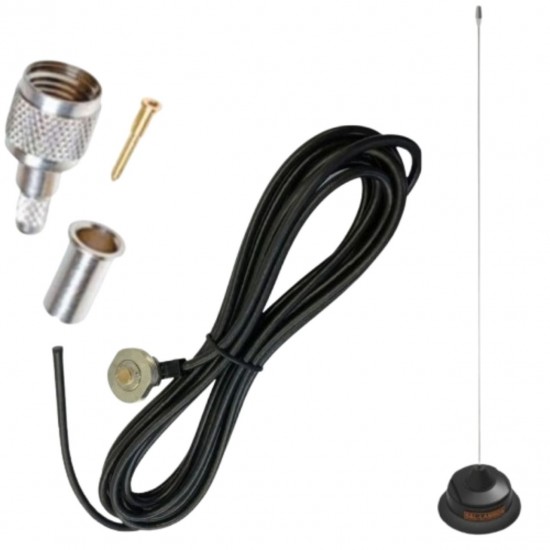 Antena Móvel sl Eletronica Vhf Fm 1/4 De Onda Cabo 5m Mv00a