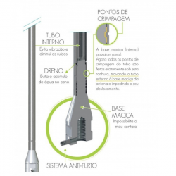 Prolongador De Vareta Tubular 60cm - Antena Maria Mole Ap6000